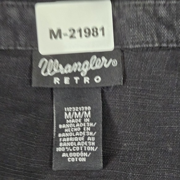 Wrangler Women Button Up Shirt M Black Embroidered Retro Western - Picture 2 of 8